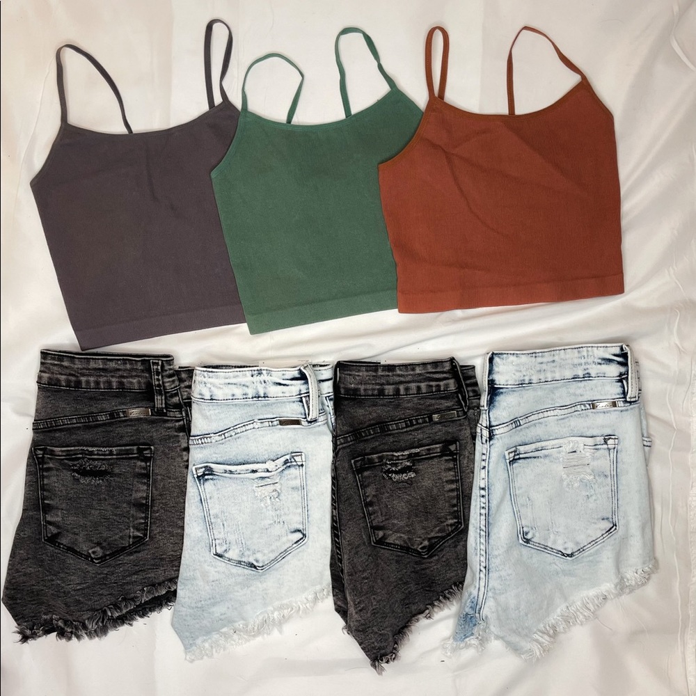 Jean shorts or seamless tanks